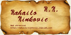 Mahailo Ninković vizit kartica